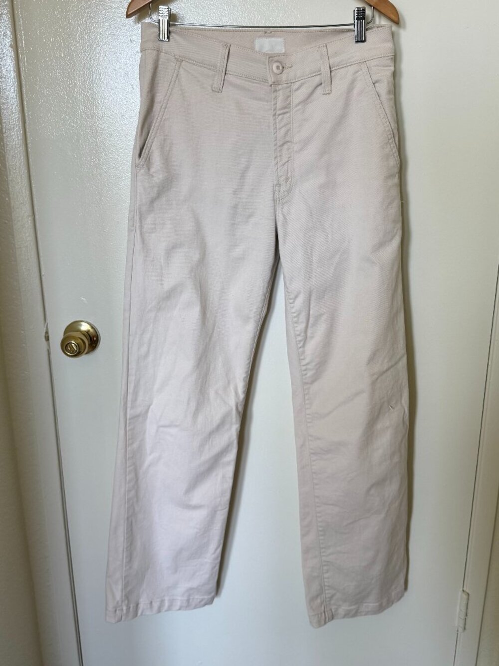 MOTHER The Big Shot Prep Ecru Off White Denim Jeans 30
